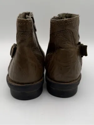 Clarks Bendables Olive Leather Ankle Boots Buckle Zip Womens 5M 68741 thumbnail 4