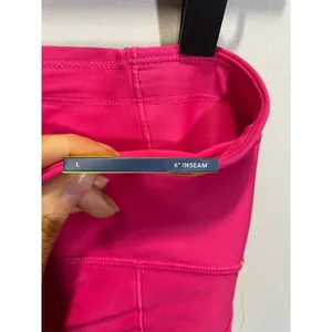All in Motion Bike Shorts Women L Pink Effortless Support Pocketed High Rise 6" thumbnail 7