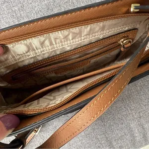 Calvin Klein Frida Signature Crossbody Handbag Shoulder Purse Black Brown Logo thumbnail 5