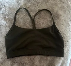 Crz yoga dark green racer back skinny strap Sports bra thumbnail 1