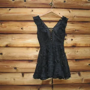 Michael Costello X Revolve Kandie Mini Lace Dress S thumbnail 6