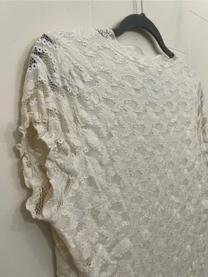 Rampage Lace Babydoll Blouse Top Size XL Cream Ivory Y2K Fairy Coquette Girly thumbnail 6