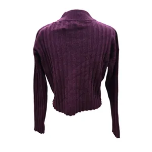Madewell NWT Mockneck Ribbed Wool Blend‎ Cropped Sweater Plum Purple NM625 XS thumbnail 6