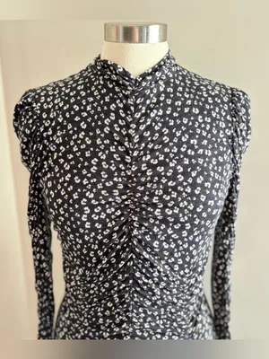 REBECCA TAYLOR Long-Sleeve Mini Cheetah Jersey‎ Dress, Medium thumbnail 4