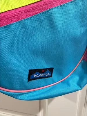 KAVU Rope Sling Bag Neon Lime Blue Pink Colorblock Y2K Outdoor Crossbody thumbnail 2