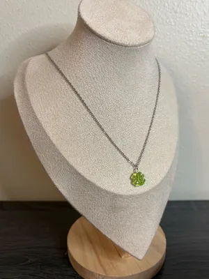 Handmade Silver Four Leaf Clover Necklace thumbnail 3