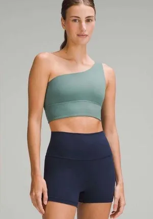 NWT Lululemon Align Asymmetrical Sports Bra Medium Forest Color Size 10 thumbnail 1