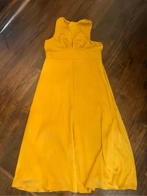Banana Republic Gold Wrap Waist Halter Maxi Size 14 Dress thumbnail 3