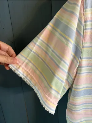 Alfred Dunner Pastel Multi-Stripe Button Front Top | Size Large - Vintage 1980’s thumbnail 4