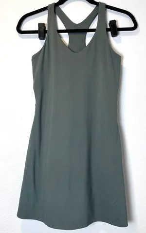 Girlfriend Collective‎ Size-M Lola Active Dress with Shorts Fog Green thumbnail 1