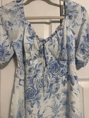 NWT Baltic Born Blue and White Floral Midi Dress thumbnail 5