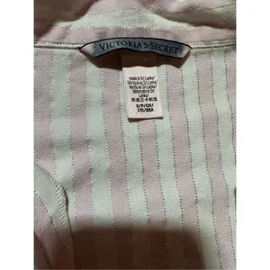 Victoria’s Secret pink white metallic silver striped pajama set sz small‎ thumbnail 7