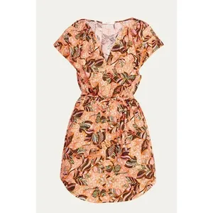 ALC Frank Alice Mini Dress Orange Rose Floral Print Cotton Size 4 thumbnail 3