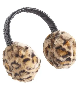 NWT INC International Concepts Faux Fur Earmuffs Fauzzy Leopard Brown / Black thumbnail 1