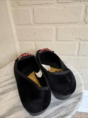 Black velvet Loafers Red & Green Braided Detail Headlines thumbnail 2