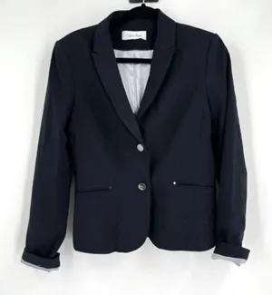 Calvin Klein Women’s Black two button Blazer‎ Small office career corporate thumbnail 1
