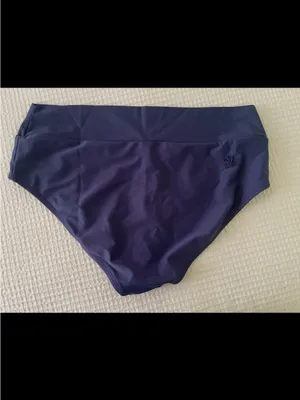 Hapari High-Waist Bikini Bottoms in Navy Blue thumbnail 2