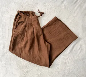 Stradivarius Brown Drawstring Elastic Waist Pants thumbnail 1