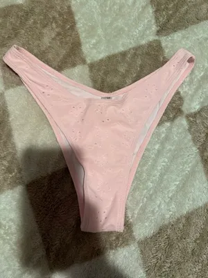 Pink Flowered Bikini Bottom Size M thumbnail 1
