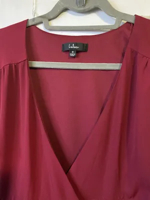 Lulu's Wine-Red Wrap High-Low Dress thumbnail 2