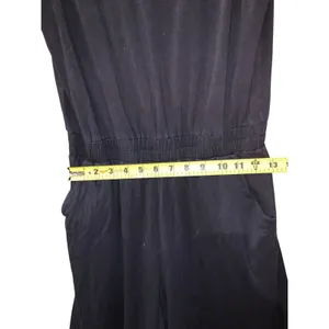 Pact Jumpsuit Medium Black Organic Cotton V-Neck Sleeveless Casual‎ Minimalist thumbnail 8
