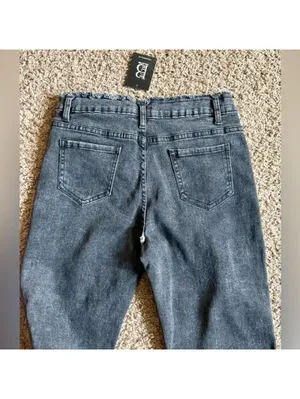 New w/ Tags Buckle Blue B Collection Rhinestone Fringe Cropped Flare Small Jeans thumbnail 5