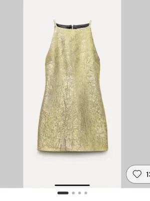 Zara Metallic Gold Mini Dress thumbnail 3