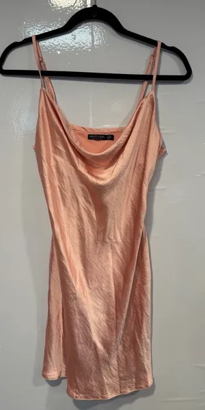 Silky‎ Peach Nasty Gal Slip Dress thumbnail 1