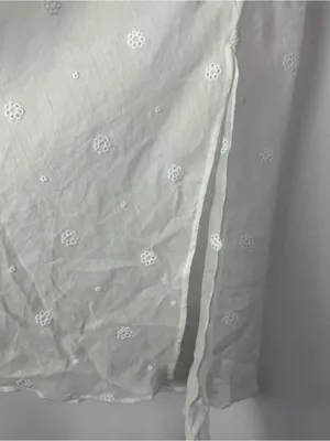 J. Crew White Eyelet Slip Midi Ramie Skirt M thumbnail 5