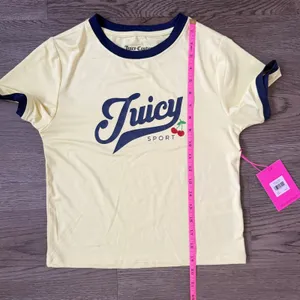 Juicy Couture Sport Cherry Baby Tee Ringer Crop Top Lemonade‎ Yellow Size S NWT thumbnail 6