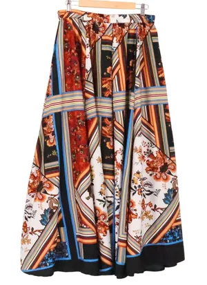 Truly 4 You Patchwork Floral Maxi Skirt Womens Size M Boho Elastic Waist thumbnail 1