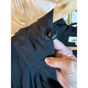 In Front Windbreaker Jacket Women's Size 2XL Black Hooded Single Breasted thumbnail 7