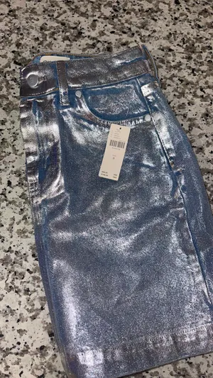 Anthropologie Sparkling Coated Denim Skirt thumbnail 2