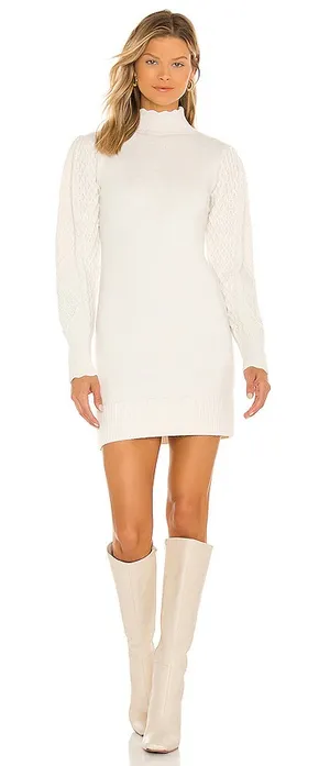 Steve Madden White Long Sleeve Sweater Dress thumbnail 1