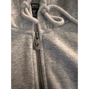 True Religion Grey Buddha Guitar Full Zip Hoodie Y2K Cropped 80% Cotton thumbnail 3