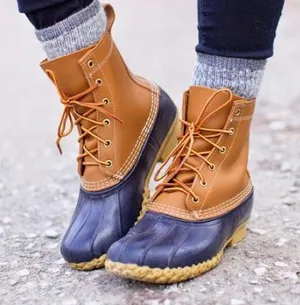 L.L.Bean Tan/Navy Bean boots thumbnail 1