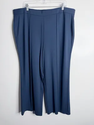 NWOT Alfred Dunner Navy Pull On Wide Leg Crop Center Seam 2X‎ Jersey Knit Casual thumbnail 2