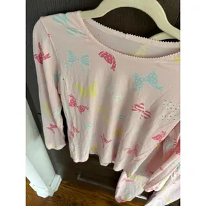 whimsical bow pink soft pajama set women's XS‎ thumbnail 2