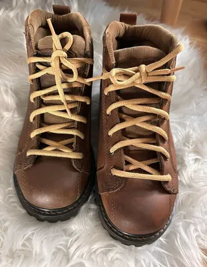 Vintage American Eagle Outfitters Leather Chunky Combat Hiking Brown Boots SZ 7 thumbnail 1