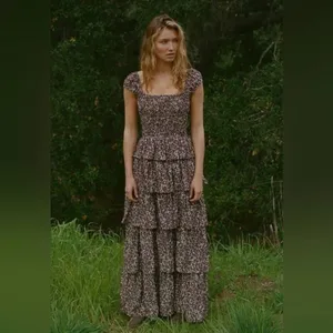 Ciao Lucia Catalina‎ Square Neck Tiered Maxi Dress Medium NWOT thumbnail 3