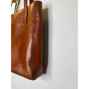 PATRICIA NASH Brown Leather Front Pocket Zipper Closure Top Handle Shoulder Tote thumbnail 3
