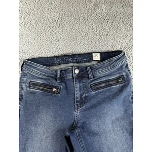 Free People We The Free Skinny Jeans 30x25.5 Moto indie Boho Ankle Zip Rock Edgy thumbnail 7