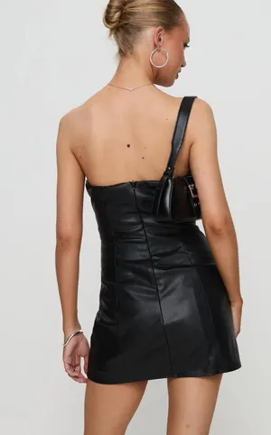 Princess Polly Strapless Mini Leather Dress thumbnail 3