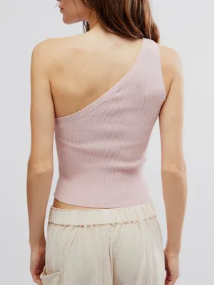 FREE PEOPLE GOOD TASTE ONE SHOULDER TANK - Peach Whip thumbnail 3