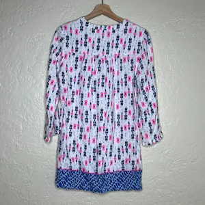 Southern Tide‎ Ikat Tunic Dress Preppy Resort Women Pink Blue Small thumbnail 3