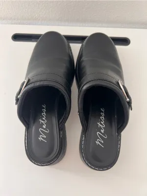 Matisse Anthropologie Lenni Black Leather Platform Mule Size 9.5 thumbnail 4