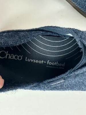 Chaco Revel Women’s 9.0 Navy Blue Felt Slip On Slippers LUVSEAT JCH108906 thumbnail 10