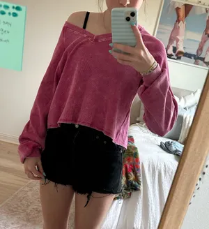 Altar'd State Pink V-Neck Sweater thumbnail 2