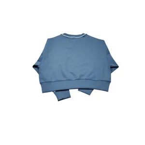 Abercrombie YPB neoKNIT Cropped V-Neck Sweatshirt Blue Women's Size Small thumbnail 2