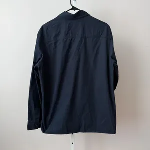 Zara sz M Blue Button‎ Shirt Long Sleeve Cotton Top Preppy Minimalist thumbnail 6